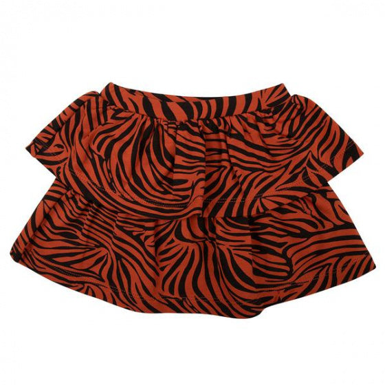 rokje zebra meisjes katoen bruin/zwart mt 116
