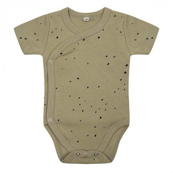 Little indians Romper Dots junior katoen groen/zwart maat 74