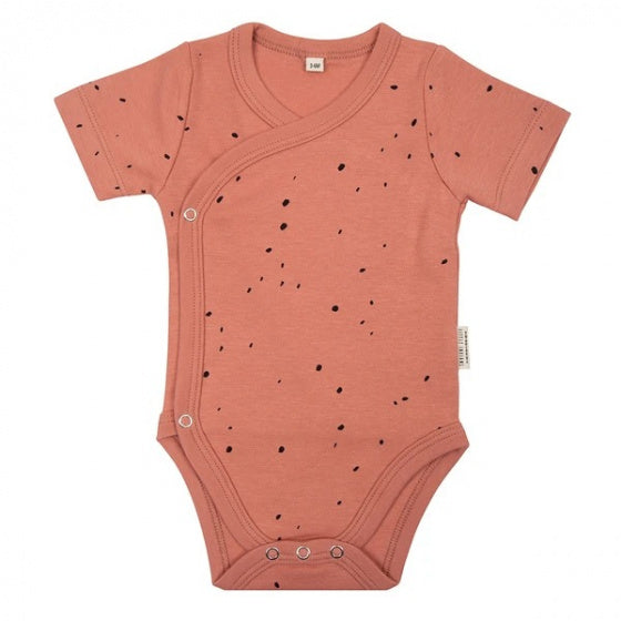 Little indians Romper Dots junior katoen terracotta/zwart maat 56