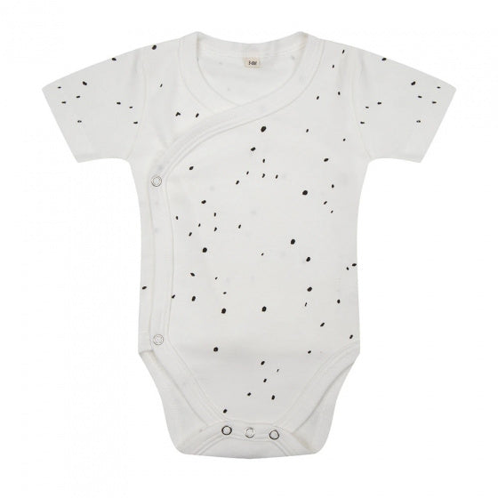 romper Dots junior katoen wit/zwart maat 62