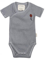 romper Stripes junior katoen zwart/wit maat 62