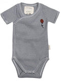 romper Stripes junior katoen zwart/wit maat 80