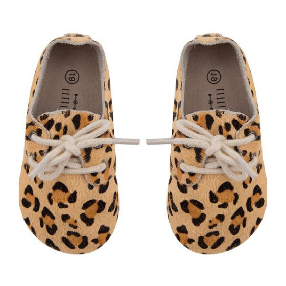 Little indians Schoenen luipaard 11,5 cm leer bruin maat 17