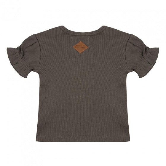 shirt Ruffle meisjes katoen legergroen mt 104