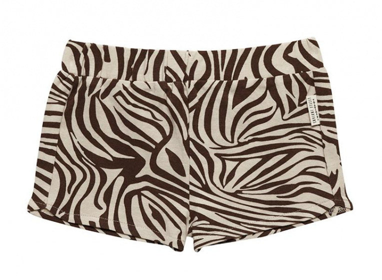 short Zebra meisjes katoen bruin/crème maat 80
