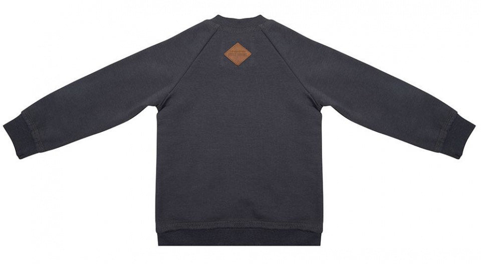 sweater jongens katoen antraciet maat 122