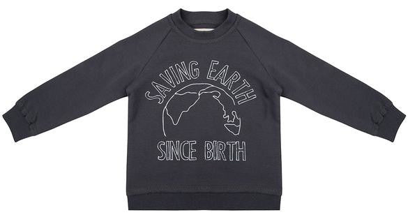 sweater jongens katoen antraciet maat 122