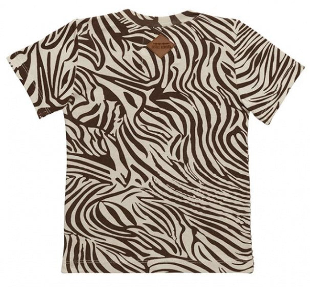 T-shirt Boxy Zebra junior katoen crème/bruin maat 56