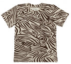 T-shirt Boxy Zebra junior katoen crème/bruin maat 92