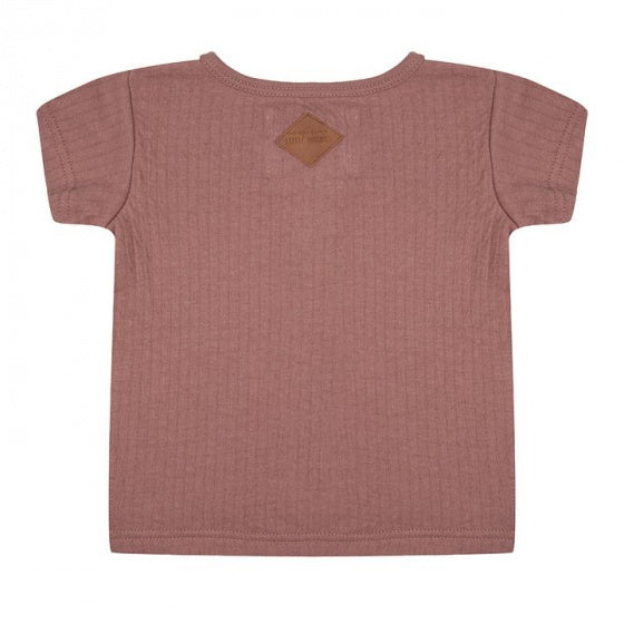 T-shirt meisjes katoen roestbruin maat 110