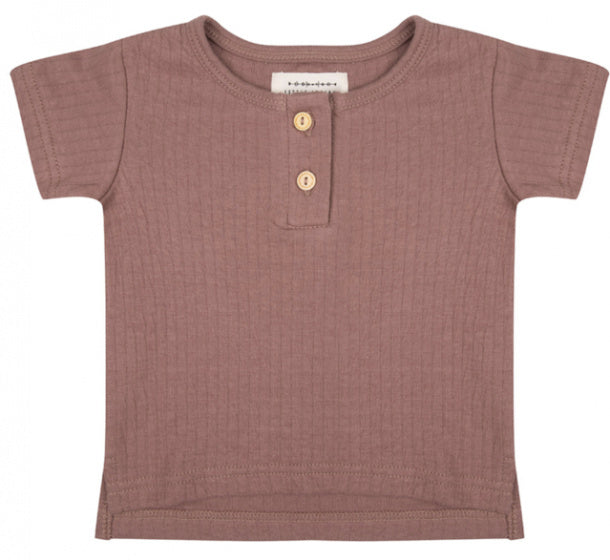 T-shirt meisjes katoen roestbruin maat 110