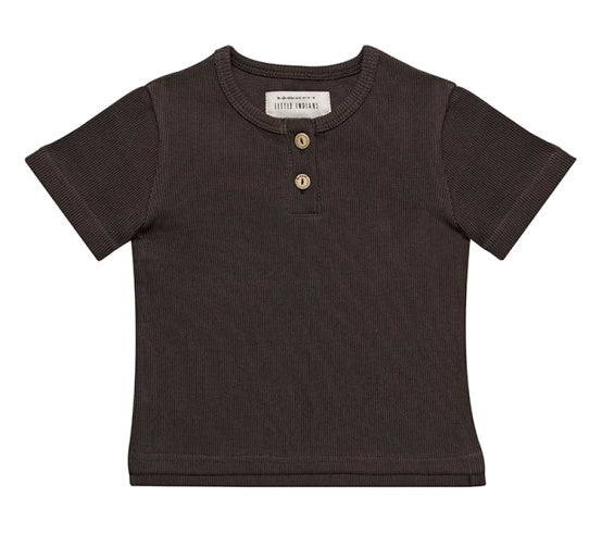 T-shirt Rib junior katoen bruin maat 122