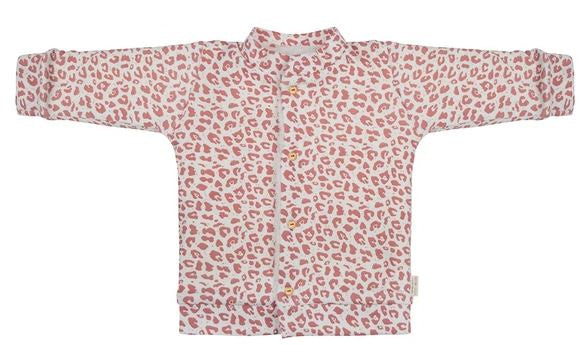 vest Leopard meisjes katoen roze/wit maat 80