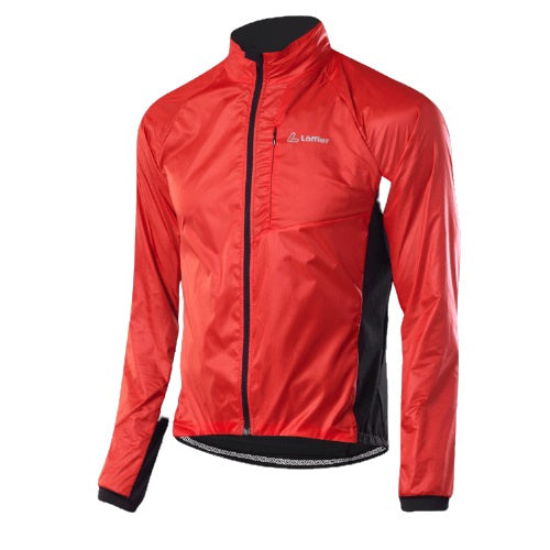 fietsjack Hybride heren polyester/elastaan rood maat 50