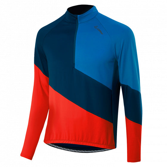fietsjack Trace heren polyester rood/blauw maat 50