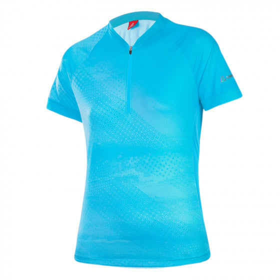fietsshirt Grunge dames polyester/elastaan blauw maat 44