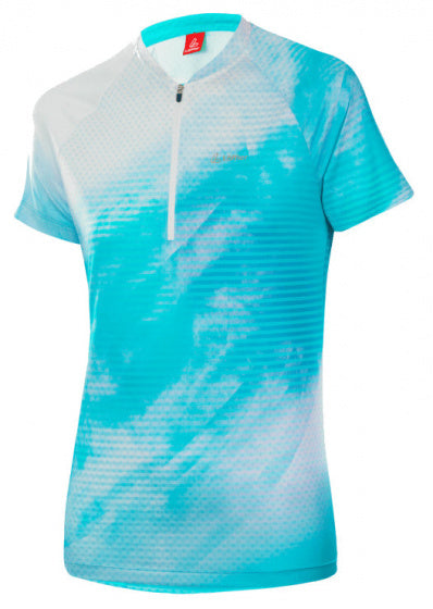 fietsshirt HZ Cloudy dames polyester blauw/wit maat 44
