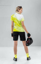 fietsshirt HZ Cloudy dames polyester blauw/wit maat 44