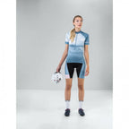 fietsshirt Jersey HZ Grunge dames polyester lichtblauw mt 36