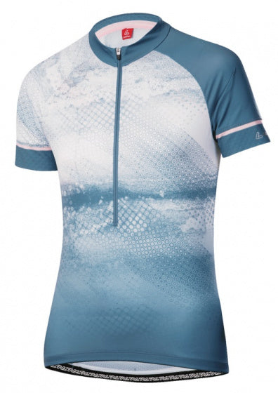 fietsshirt Jersey HZ Grunge dames polyester lichtblauw mt 36