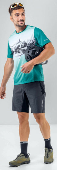fietsshirt Peaks heren polyester blauw maat 58