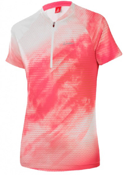 fietsshirt HZ Cloudy dames polyester rood/wit maat 46