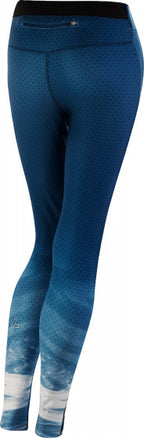 sportlegging Speed Dimple dames polyester blauw maat 46
