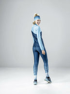 sportlegging Speed Dimple dames polyester blauw maat 46