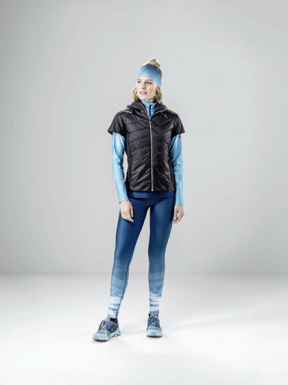 sportlegging Speed Dimple dames polyester blauw maat 34