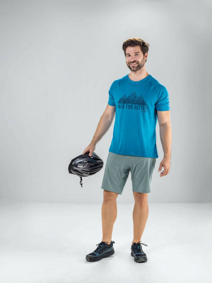 sportshirt heren lyocell/merinowol blauw mt 58