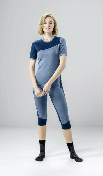 thermobroek Transtex 3/4 dames merinowol blauw mt 34