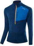 thermoshirt Block heren merinowol/polyamide blauw maat 46