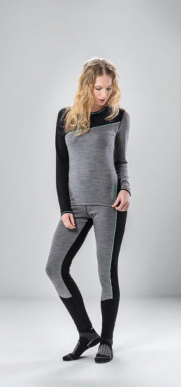 thermoshirt L/S Transtex® Merino dames zwart/grijs maat 34