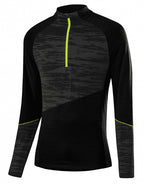 thermoshirt Midlayer Pace heren zwart/neongeel maat 54