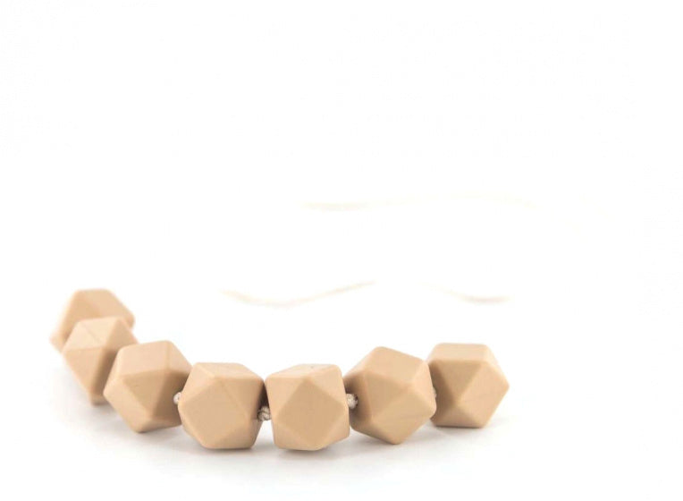 bijtketting Kola Cubes 75 cm silicone beige