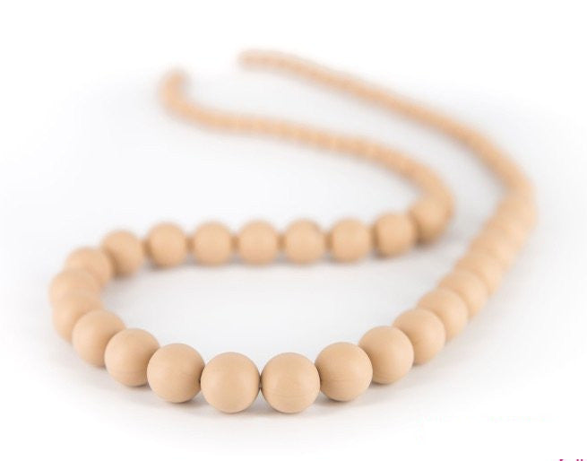 bijtketting Marshmellow 75/7 cm silicone beige