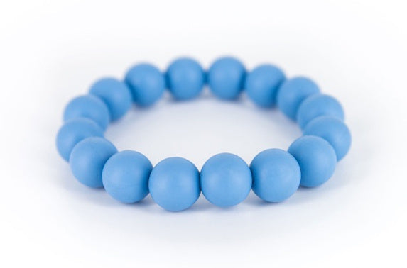 bijtketting Marshmellow 75/7 cm silicone blauw