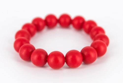 bijtketting Marshmellow 75/7 cm silicone rood