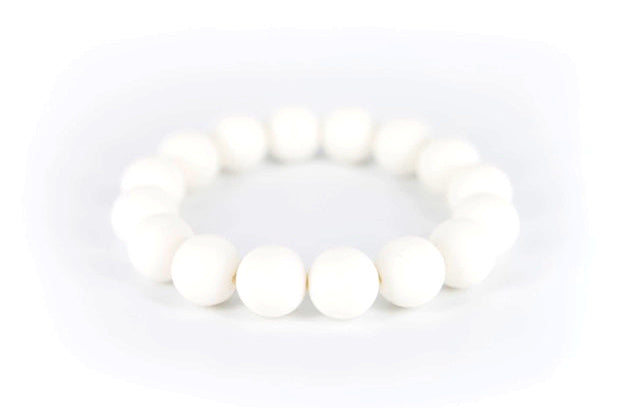 bijtketting Marshmellow 75/7 cm silicone wit