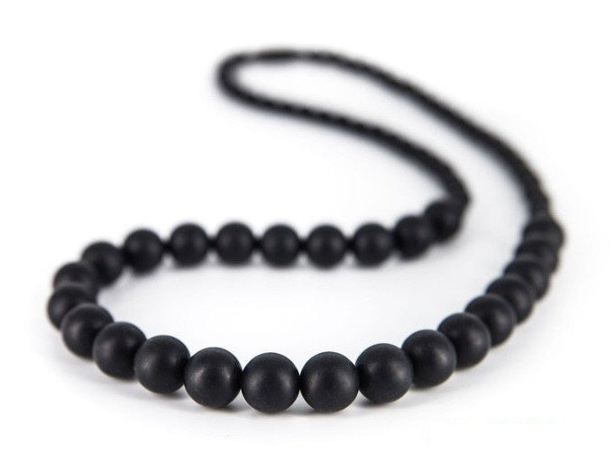 bijtketting Marshmellow 75/7 cm silicone zwart