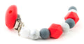 fopspeenketting Babelute 22 cm silicone rood