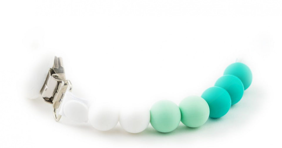 fopspeenketting Big Cherry 22 cm turquoise