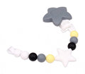 fopspeenketting Tootsie Roll 28 cm siliconen grijs