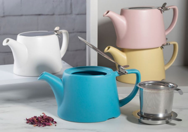 theepot 750 ml keramiek blauw