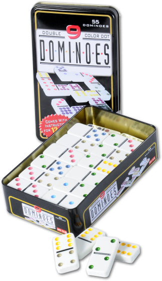 Longfield games Dominospel Dubbel 9 in Blik 55 Stenen