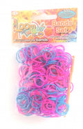 loombands rubber roze/blauw/paars 300-delig