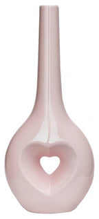 vaas 36 cm keramiek/papier roze 2-delig