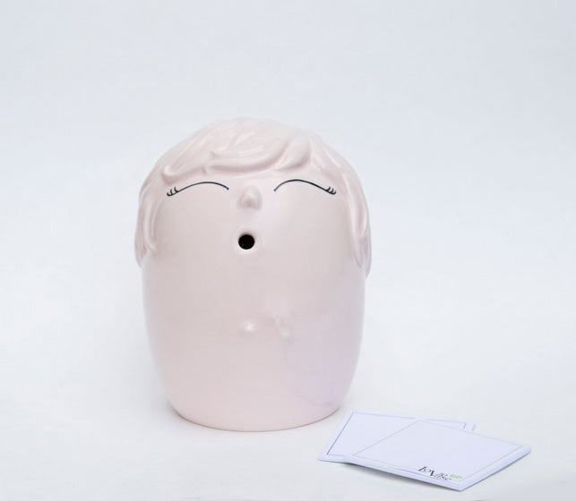 vaas Kids 16 cm keramiek/papier roze 2-delig