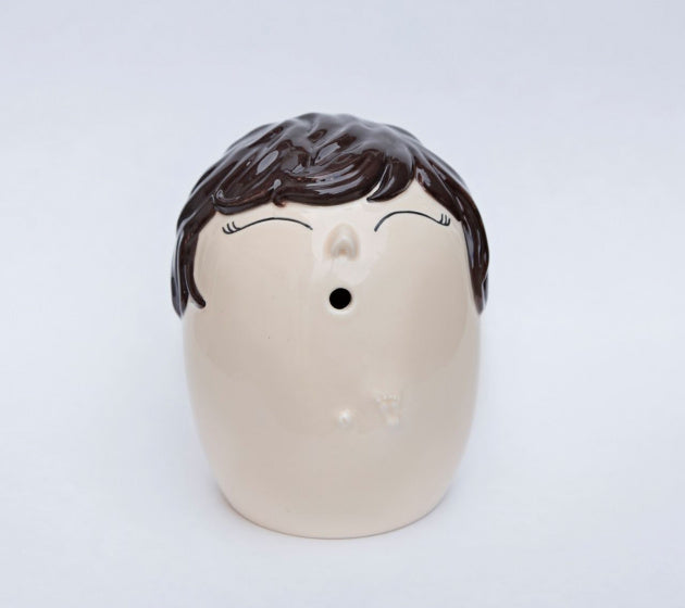 vaas herinneringen brunette 16 cm aardewerk wit