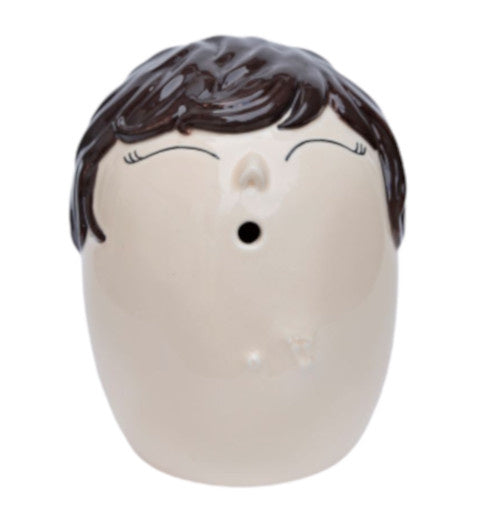 vaas herinneringen brunette 16 cm aardewerk wit